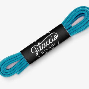 Turquoise shoelaces, Dress shoe laces, Boot Laces, Round waxed cotton shoelaces, Groomsmen gift, Valentines Gift - 29.5"/31.5"/53" Length