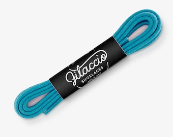Turquoise shoelaces, Dress shoe laces, Boot Laces, Round waxed cotton shoelaces, Groomsmen gift, Valentines Gift - 29.5"/31.5"/53" Length