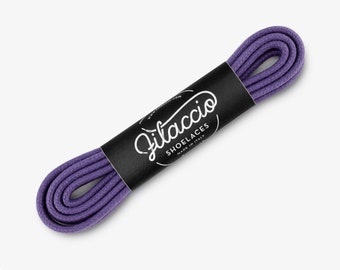 Purple shoelaces, Dress shoe laces, Boot Laces, Round waxed cotton shoelaces, Groomsmen gift, Valentines Gift - 29.5"/31.5"/53" Length