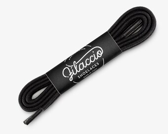 Black shoelaces, Dress shoe laces, Boot Laces, Round waxed cotton shoelaces, Groomsmen gift, Valentines Gift - 29.5"/31.5"/53" Length