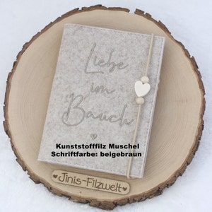 Mutterpasshülle aus Filz Liebe im Bauch Mutterpass Mamipass