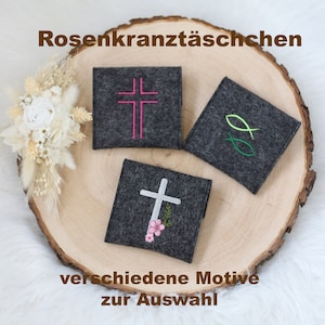 Rosenkranztäschchen Filz Rosenkranz Täschchen 46. Motive nach Wahl Bild 1