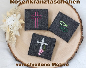 Rosenkranztäschchen Filz Rosenkranz Täschchen 46. Motive nach Wahl