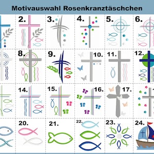 Rosenkranztäschchen Filz Rosenkranz Täschchen 46. Motive nach Wahl Bild 2