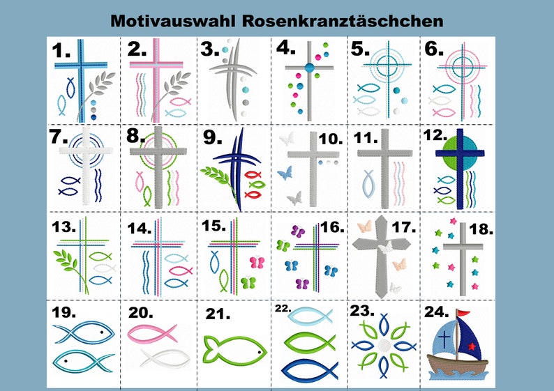 Rosenkranztäschchen Filz Rosenkranz Täschchen 46. Motive nach Wahl Bild 2