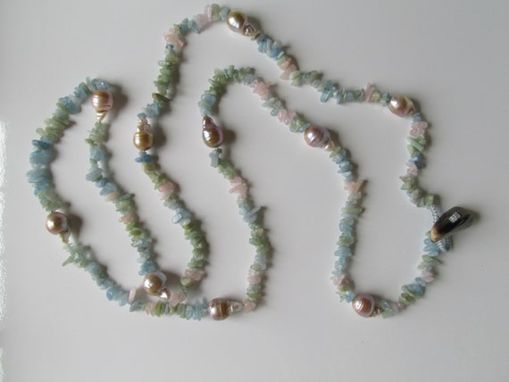 Hand Knotted Chip Turquoise Necklace Hand Knotted Chip Turquoise Necklace