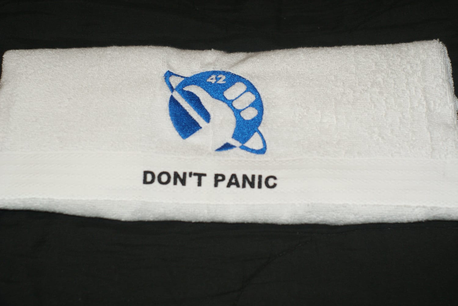 Hitchikers Guide to the Galaxy Towel Don't Panic 42 Etsy