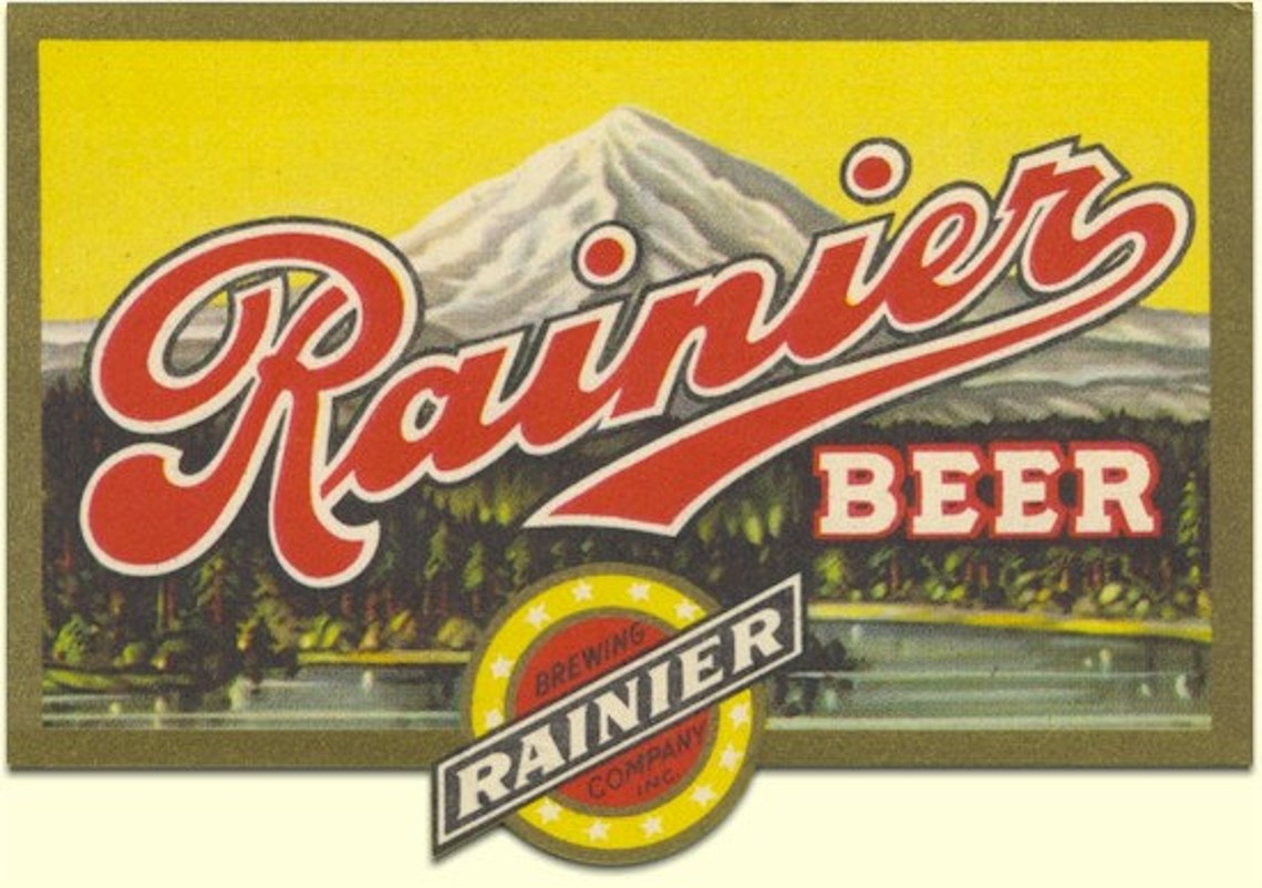 Rainier Beer Hat Black White Trucker Mesh Snapback Coneheads Etsy