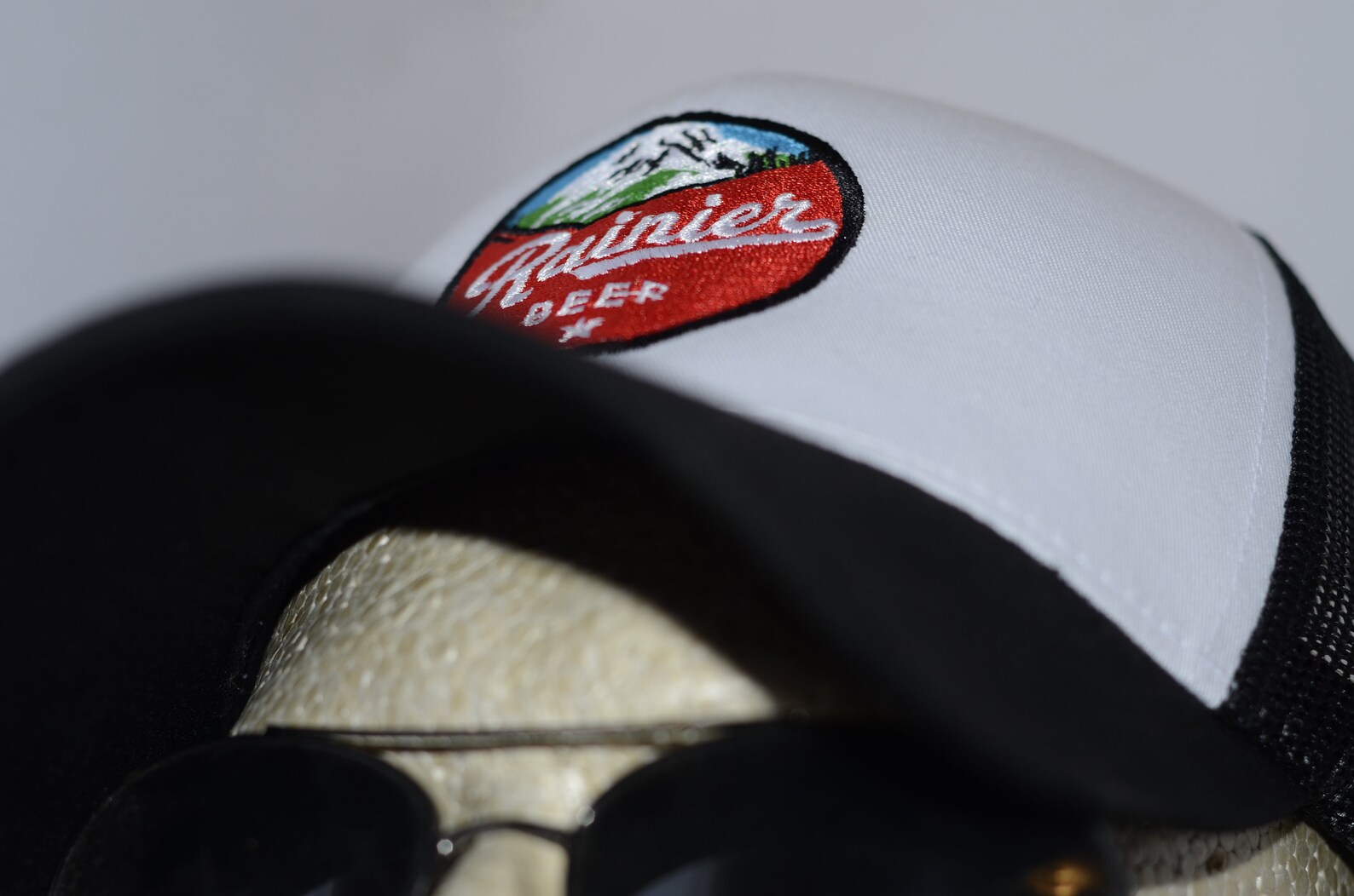 Rainier Beer Hat Black White Trucker Mesh Snapback Coneheads Etsy