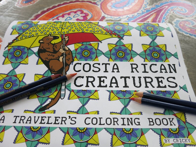 Costa Rica Printable Travel Coloring Book Digital Download Travel Coloring Book - 