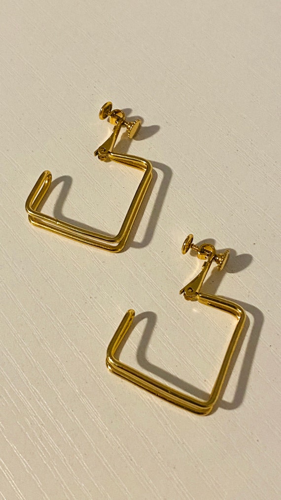 NAPIER Earrings VINTAGE Gold screw back Designer … - image 2