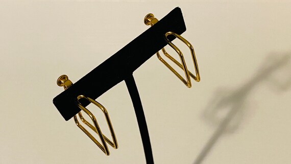 NAPIER Earrings VINTAGE Gold screw back Designer … - image 8