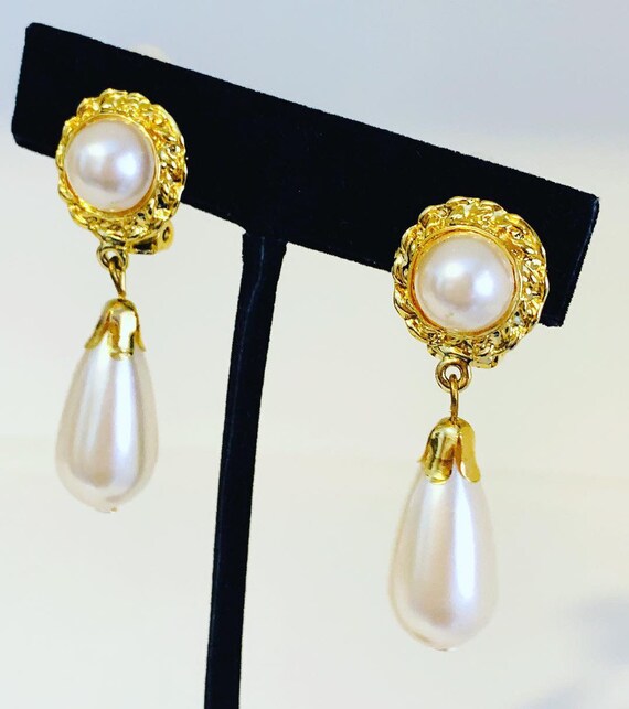 pearl drop earrings costume jewelry