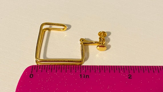 NAPIER Earrings VINTAGE Gold screw back Designer … - image 9