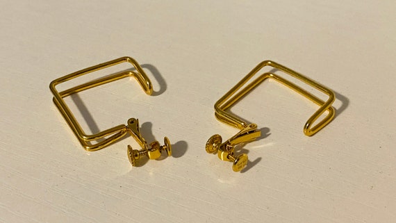 NAPIER Earrings VINTAGE Gold screw back Designer … - image 5