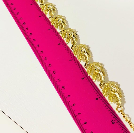 Vintage Gold Leaf necklace bracelet 2 in 1  timel… - image 5
