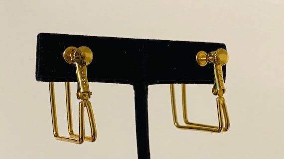 NAPIER Earrings VINTAGE Gold screw back Designer … - image 6