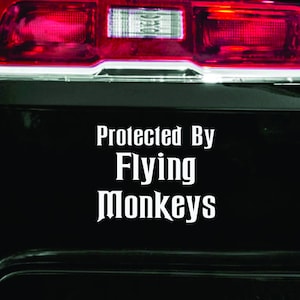 Protected By Flying Monkeys Die Cut Vinyl Decal Sticker
