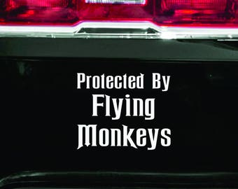 Protected By Flying Monkeys Die Cut Vinyl Decal Sticker