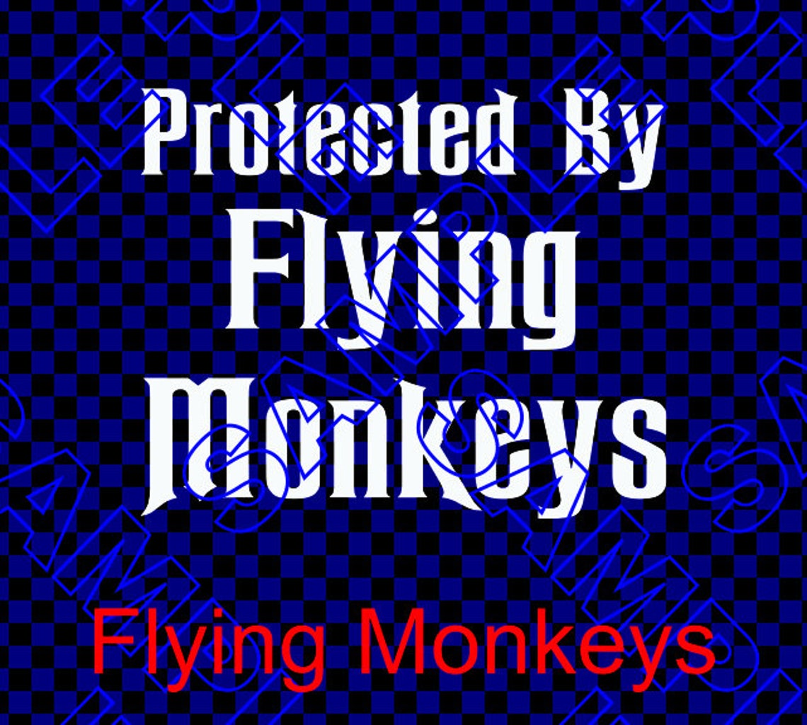 Protected by Flying Monkeys Die Cut Vinyl Decal Sticker Etsy