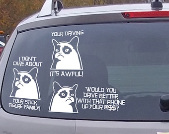 Grumpy Cat Hates... Die Cut Vinyl Decal Sticker