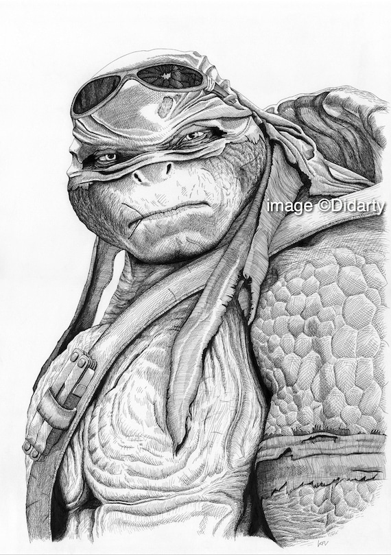 Raphael Ninja Turtle Portrait Print | Etsy