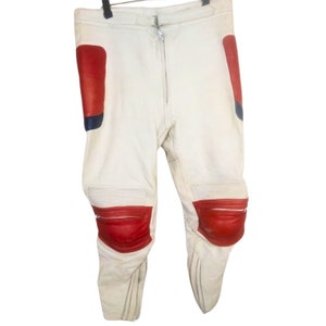 White leather motorcycle pants shop