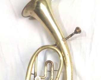 Vintage Trumpet Alto Wind Bronze Brass Alt Musical Instrument USSR Soviet 1970's Tuba Working