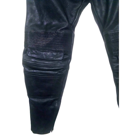 Echtes Leder Pants 100% Genuine Leather Black Mot… - image 4