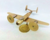 Trench Art French Dassault MD 315 Flamant Aircraft Model Made from WW2 Shells Cartridges Toy