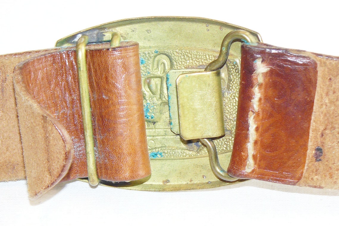 Vintage Original Genuine Leather Polish Belt w/Buckle Odra Etsy