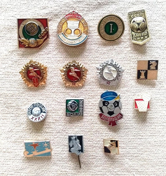 Enamel Metal Pins USSR pins Basketball Pin set Vintage USSR Sport Badges Gift for Sportsmen