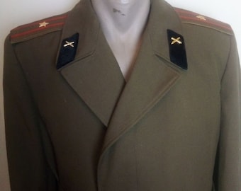 Replica Soviet Russian Black Army Wool Coat Short Officer