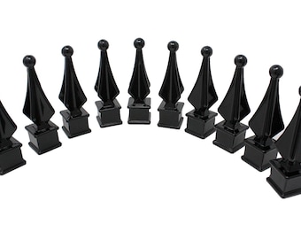 Aluminum Four-Sided Quadball Finials 10 pk Fits 1/2" Square Black