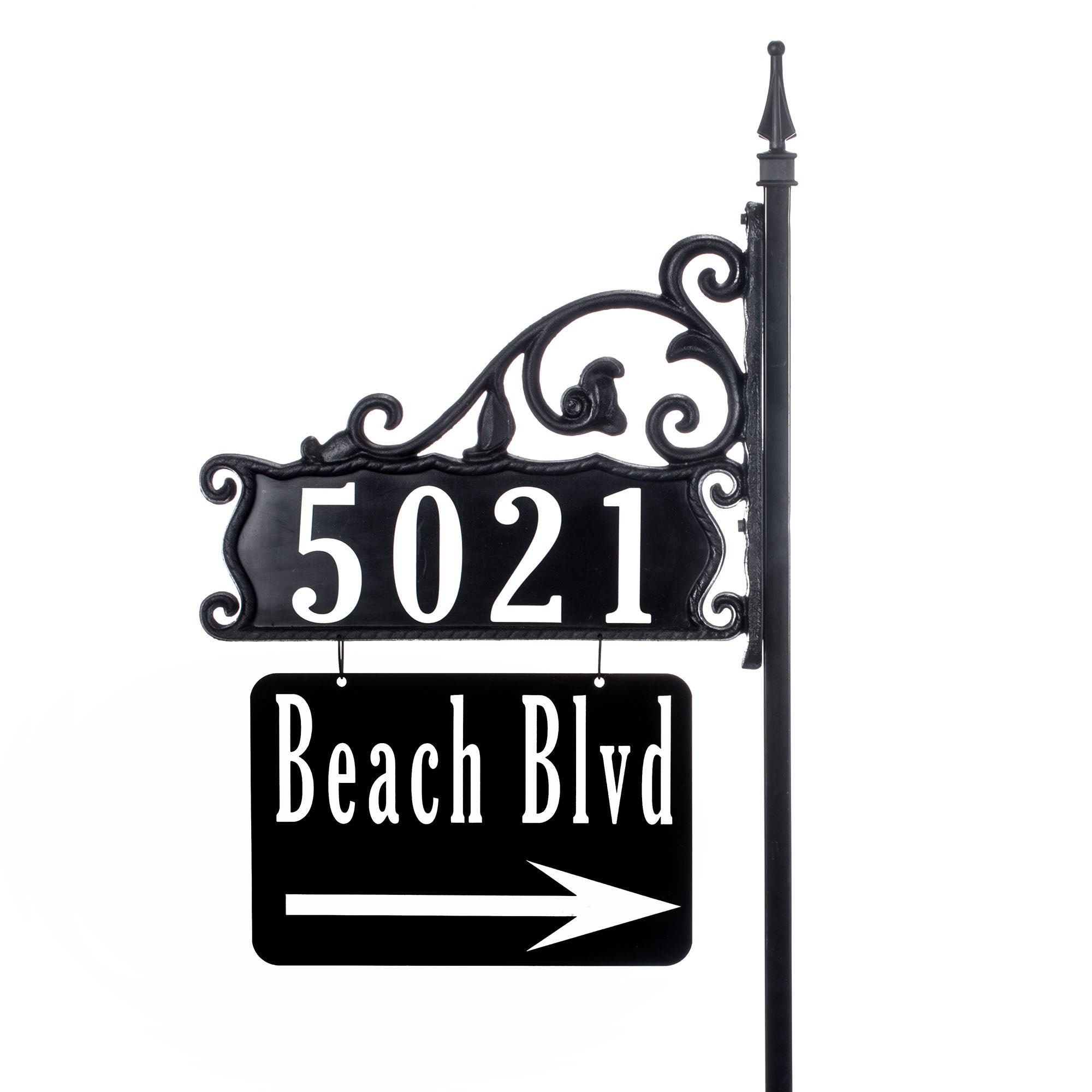 Triple Address Sign Address America - Boardwalk Two Sided Reflective Address Sign W/ Double ...