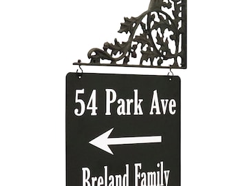 Address America -  Oak XL Lamppost Address Sign - Double Sided