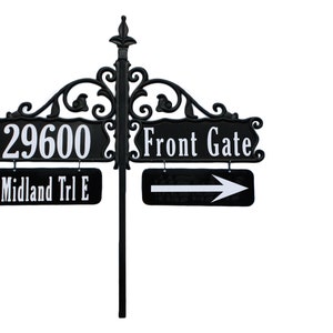 Double Boardwalk Reflective Address Sign With Two 4&quot; x 12&quot; Name Riders