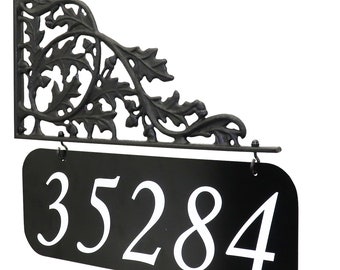 Address America -  Oak Double Sided Reflective Lamppost Address Sign
