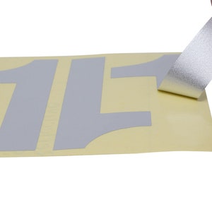 44 - 4&quot; Super Reflective Numbers.  Durable Outdoor Use. Peel and Stick