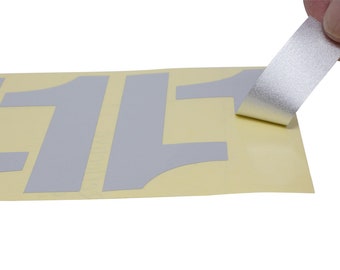 44 - 4" Super Reflective Numbers.  Durable Outdoor Use. Peel and Stick