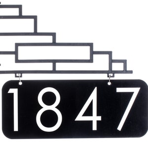 Address Sign Extra Large Contemporary Super Reflective  - 6&quot; Numbers on both Sides - Attach to your current post, lamp post, porch, etc