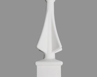 White Fence Finials Four-Sided Spire Premium Polypropylene Fence Toppers USA Made - Fits Over 1/2" Post