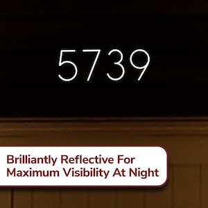 Modern Reflective Floating House Numbers 5&quot;  Address America Proprietary Techniques Create Super Reflective Quality