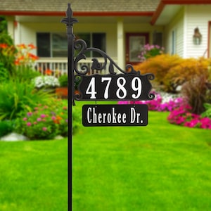 Address America -  Ready to Install Reflective 911 Address Sign With Name, Double Sided, Helps Delivery And EMS Find You Faster