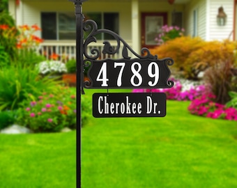 Address America -  Ready to Install Reflective 911 Address Sign With Name, Double Sided, Helps Delivery And EMS Find You Faster