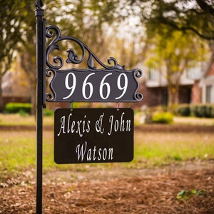Triple Address Sign Address America - Boardwalk Two Sided Reflective Address Sign W/ Double ...
