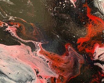 Abstract Acrylic Pour Painting - Art 12" x 16" Gallery Wrap Stretched Canvas  "Anya Art"