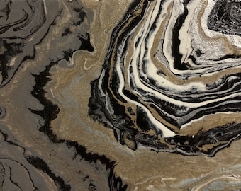 Acrylic Pour Painting  Art 10" x 8" Gallery Wrap Stretched Canvas  "Anya Art"