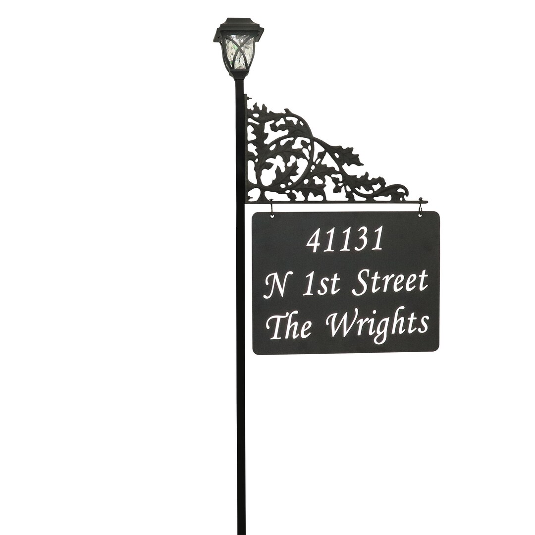 Address America - Double Oak Reflective Address Sign With Solar Lamp - Etsy