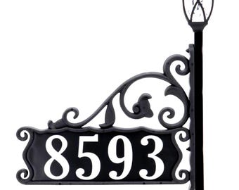 Address America Boardwalk Reflective Lawn Address Sign With LED Solar Light